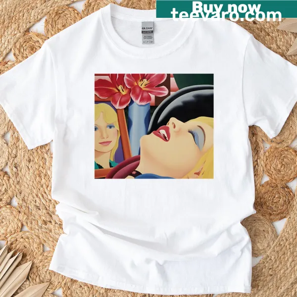 T-shirt featuring abstract design inspired by Tom Wesselmann's bedroom painting
