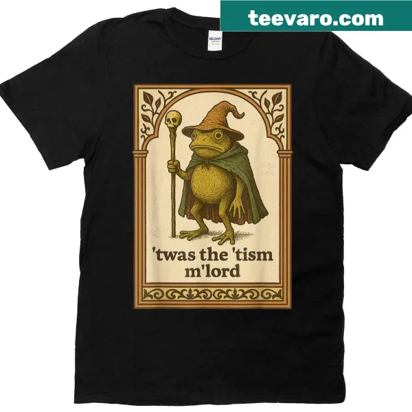 Cartoon wizard frog t-shirt with humorous text