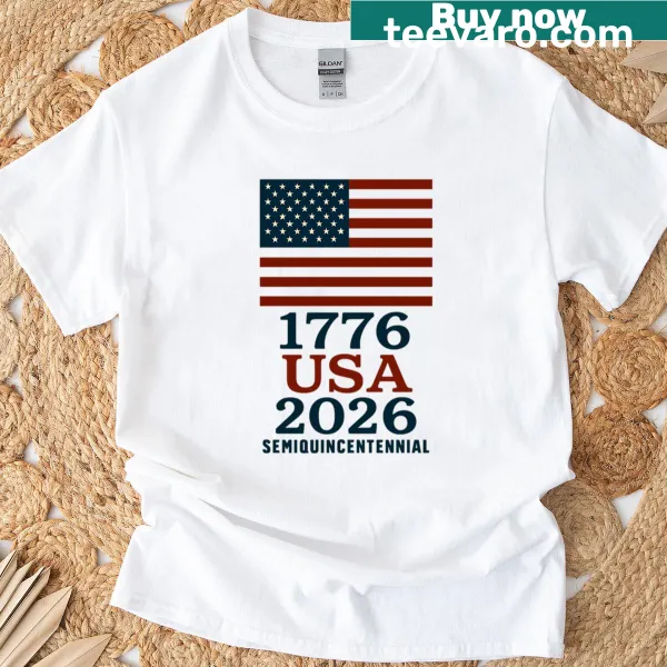Patriotic design celebrating the USA Semiquincentennial on a T-shirt