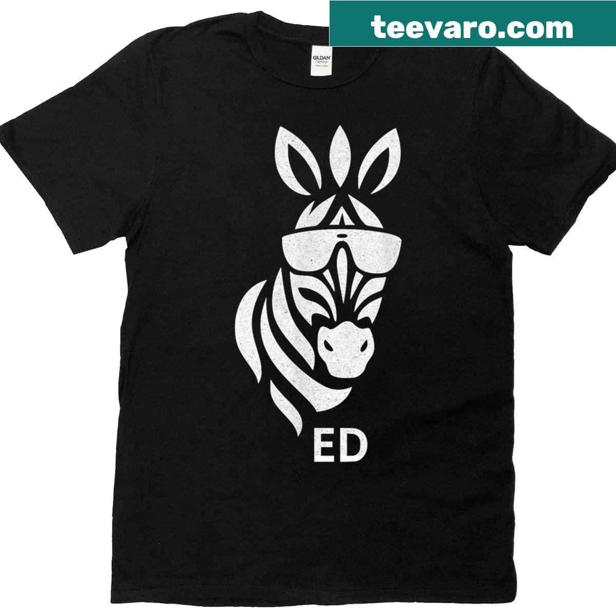 Vintage T-shirt featuring a playful graphic of Ed the Zebra — on a men's t-shirt