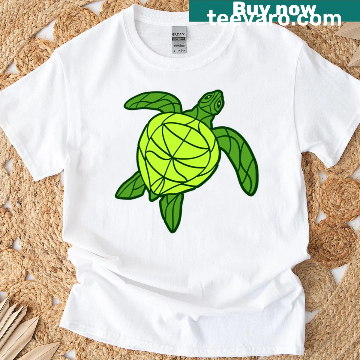 Decorative turtle shell design on a stylish t-shirt — on a men's t-shirt
