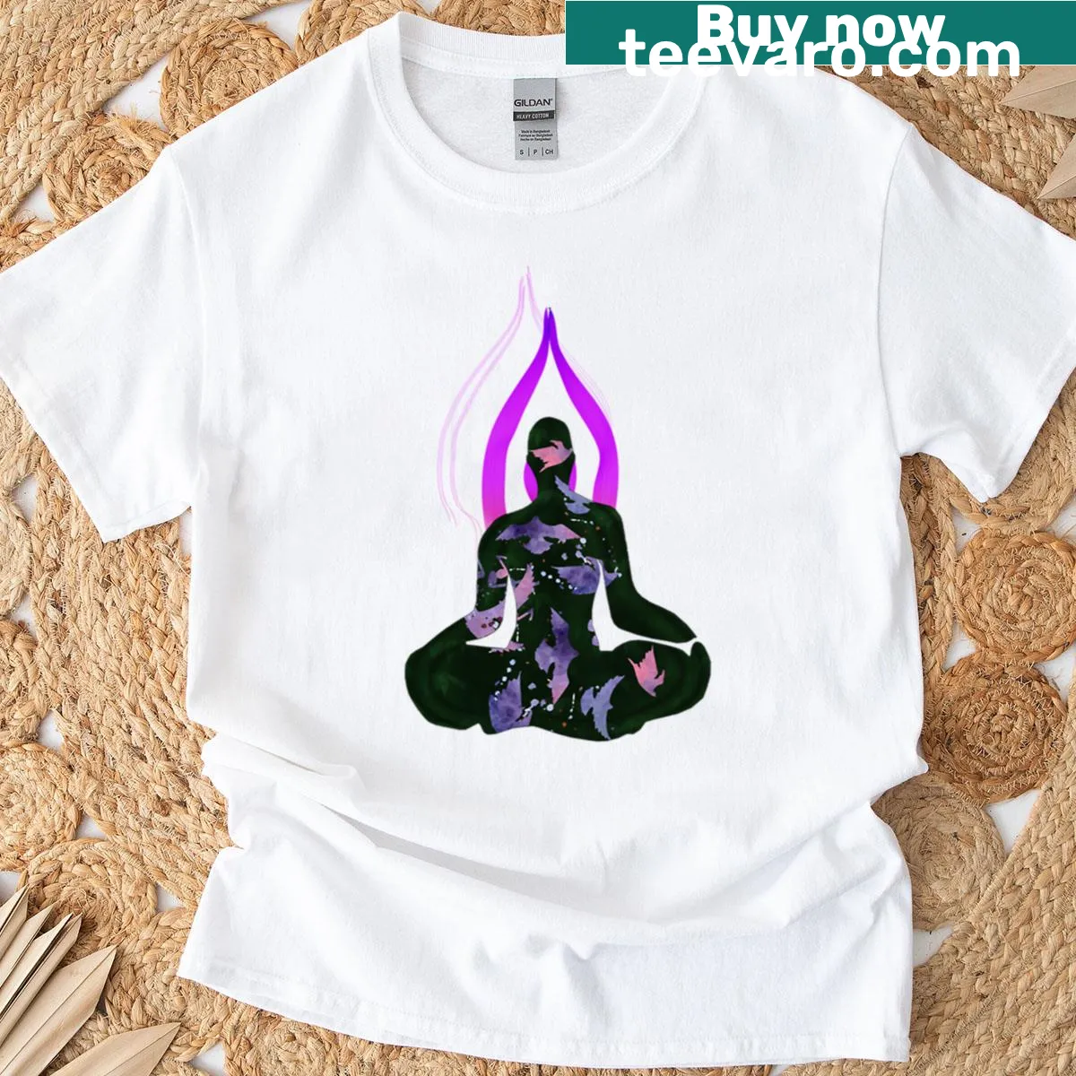 Inspirational typography T-shirt for yoga lovers — on a men's t-shirt