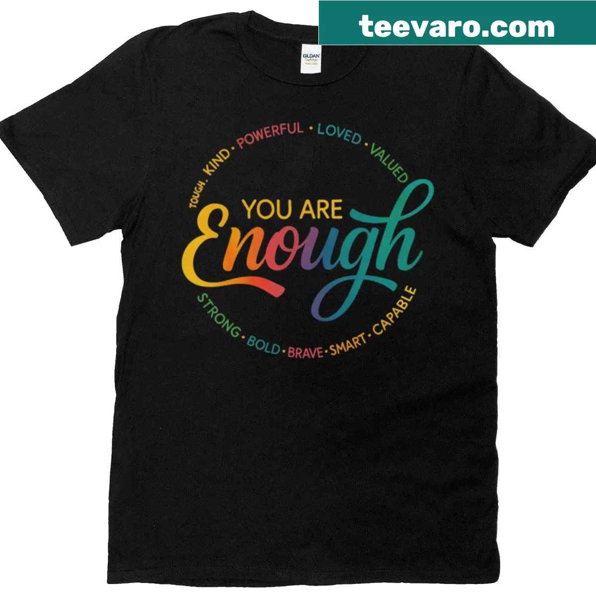 Inspirational typography T-shirt promoting kindness and self-acceptance — on a men's t-shirt