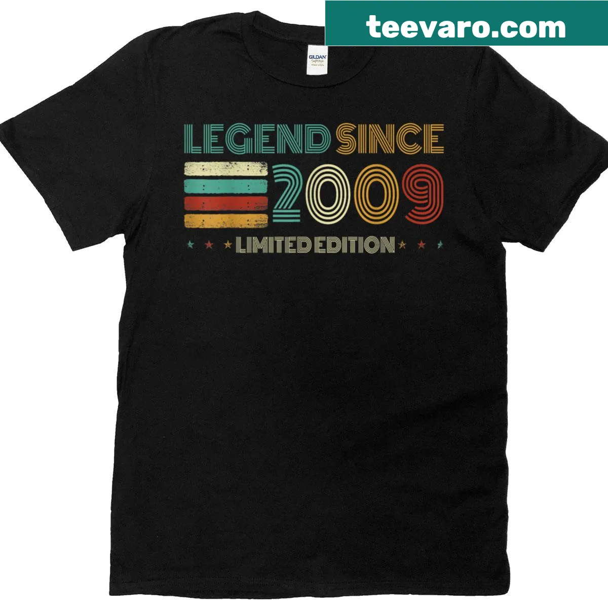 16th birthday T-shirt stating 'Legend Since 2009' — on a men's t-shirt