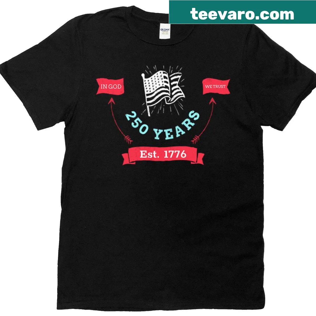 Oversized T-shirt celebrating 250 years of July 4th — on a men's t-shirt