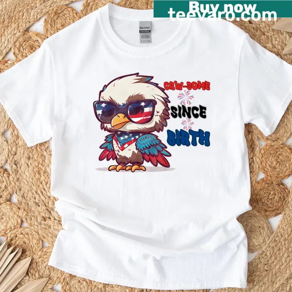 Patriotic shirt with eagle graphic and humorous text