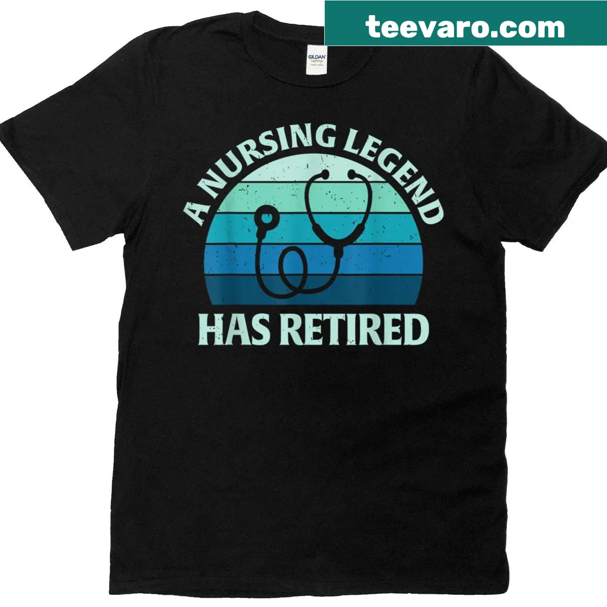 Retro-style T-shirt celebrating a retiring nurse with heartfelt design — on a men's t-shirt