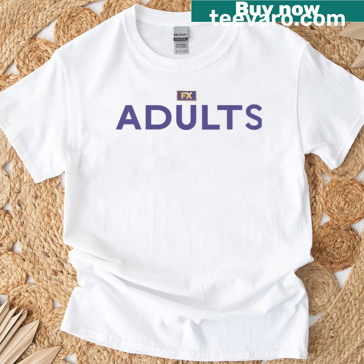 T-shirt with bold Adults Fx logo — on a men's t-shirt