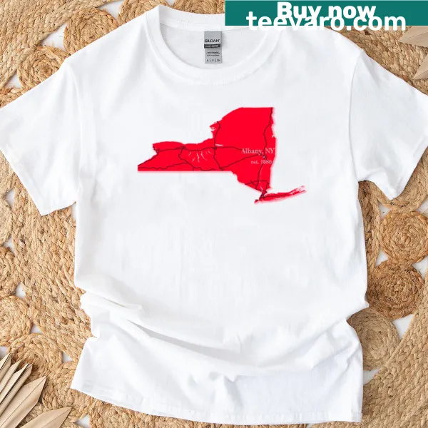 Badge-emblem representing Albany, New York on T-shirt