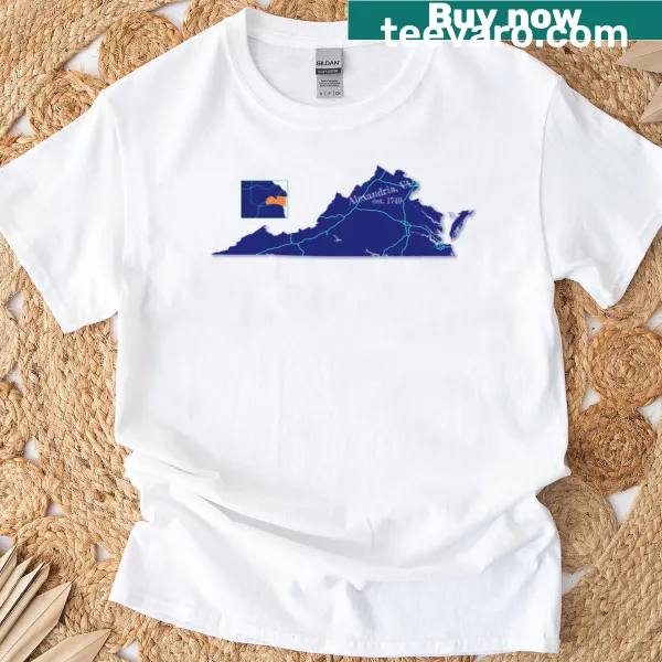 Oversized Alexandria VA T-shirt with city name