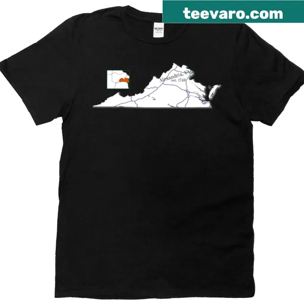 Alexandria Va T-shirt with a clean typographic design