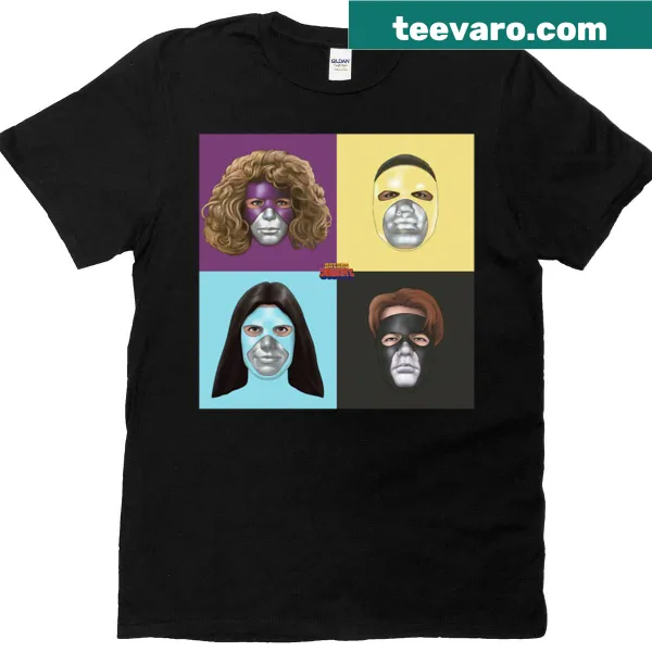 Oversized T-shirt featuring quirky alien fighters in action