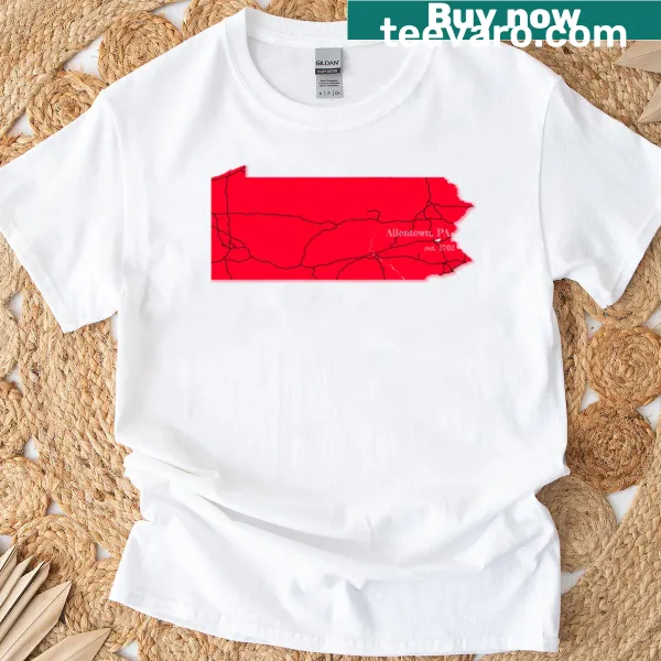 Oversized Allentown PA T-shirt with city name