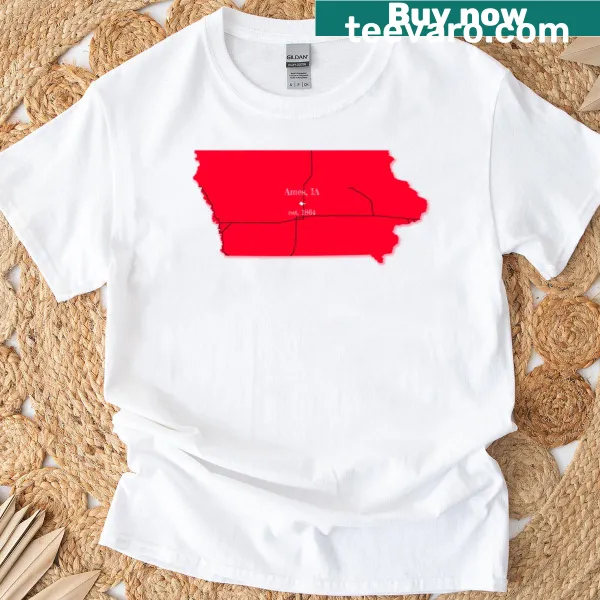 Ames Ia Red T-shirt featuring the city name prominently
