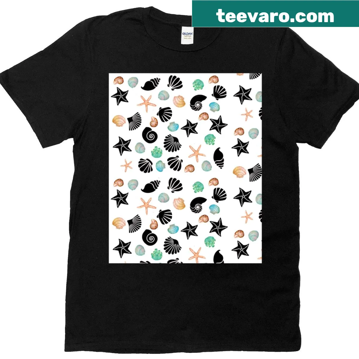 Playful beach-themed graphic t-shirt featuring palm trees and surfboards — on a men's t-shirt