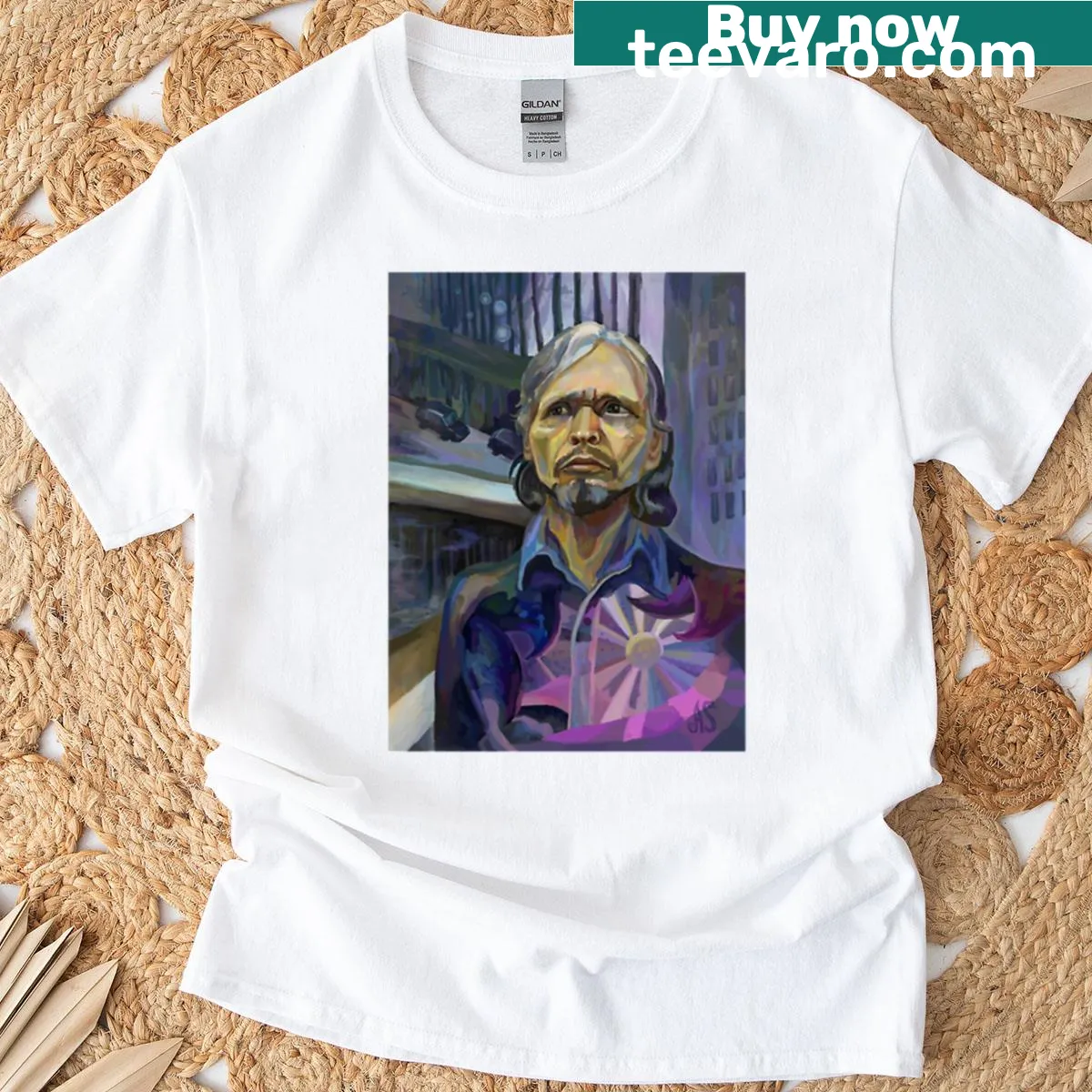 Illustrative graphic honoring Bakhtin on a casual t-shirt — on a men's t-shirt