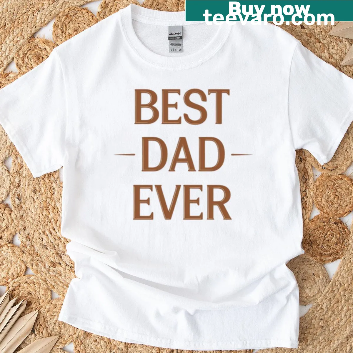 Best Dad Ever T-shirt with bold heartfelt typography — on a men's t-shirt