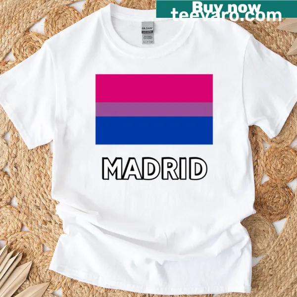 Graphic T-shirt displaying the Bi Pride flag