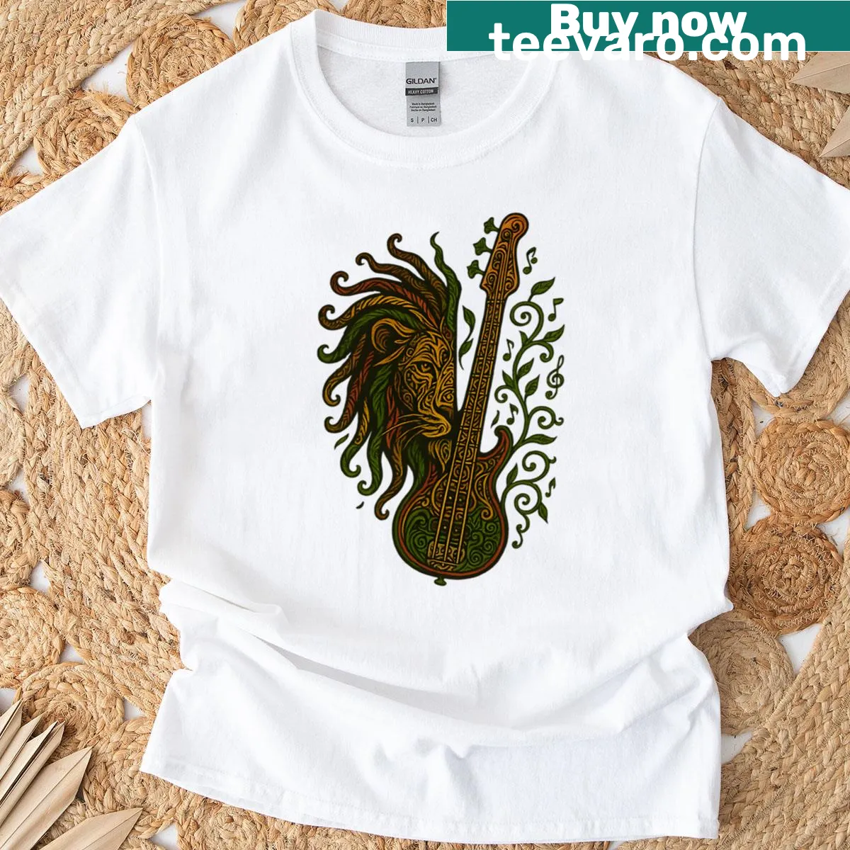 Playful typography T-shirt stating 'Blessed With The Bass' — on a men's t-shirt