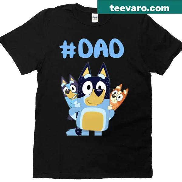 Playful Bluey-inspired dad design on a t-shirt