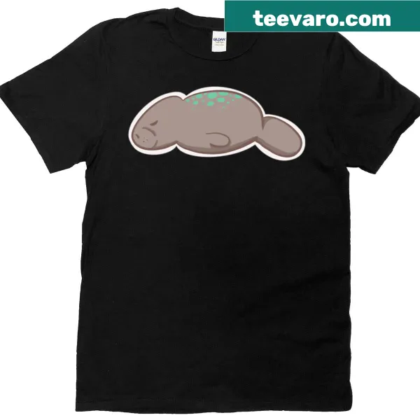 Cute cartoon manatee graphic on a children's t-shirt