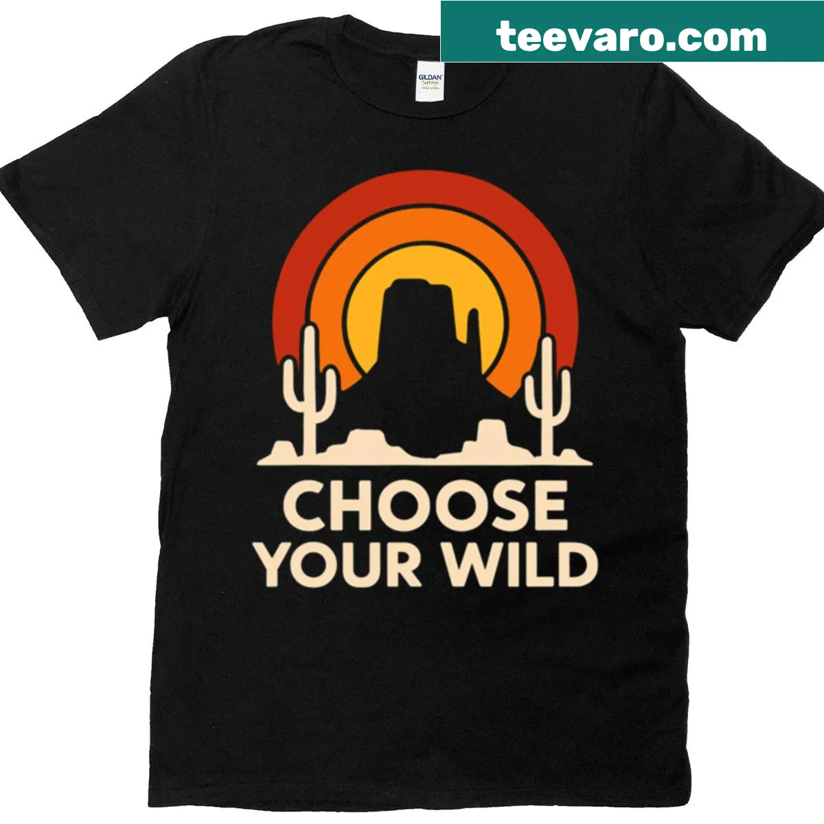 Inspirational graphic that reads 'Choose Your Wild' on a T-shirt. — on a men's t-shirt