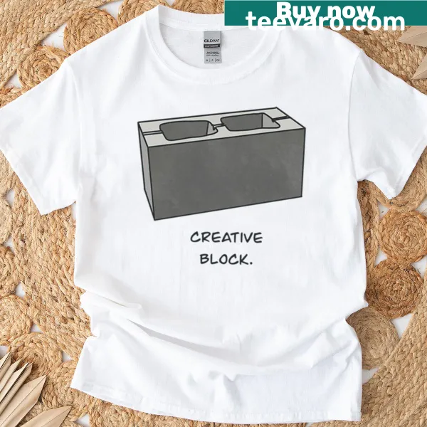 T-shirt featuring creative block illustration