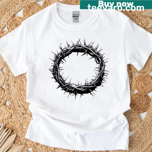 Crown Of Thorns T-shirt featuring a bold warning wire halo emblem
