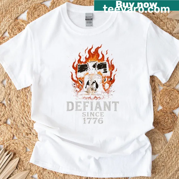 Patriotic T-shirt featuring the Liberty Bell and bold text