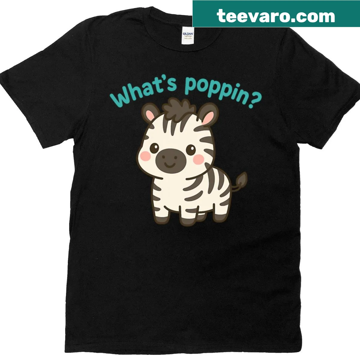 T-shirt featuring a whimsical zebra illustration design — on a men's t-shirt
