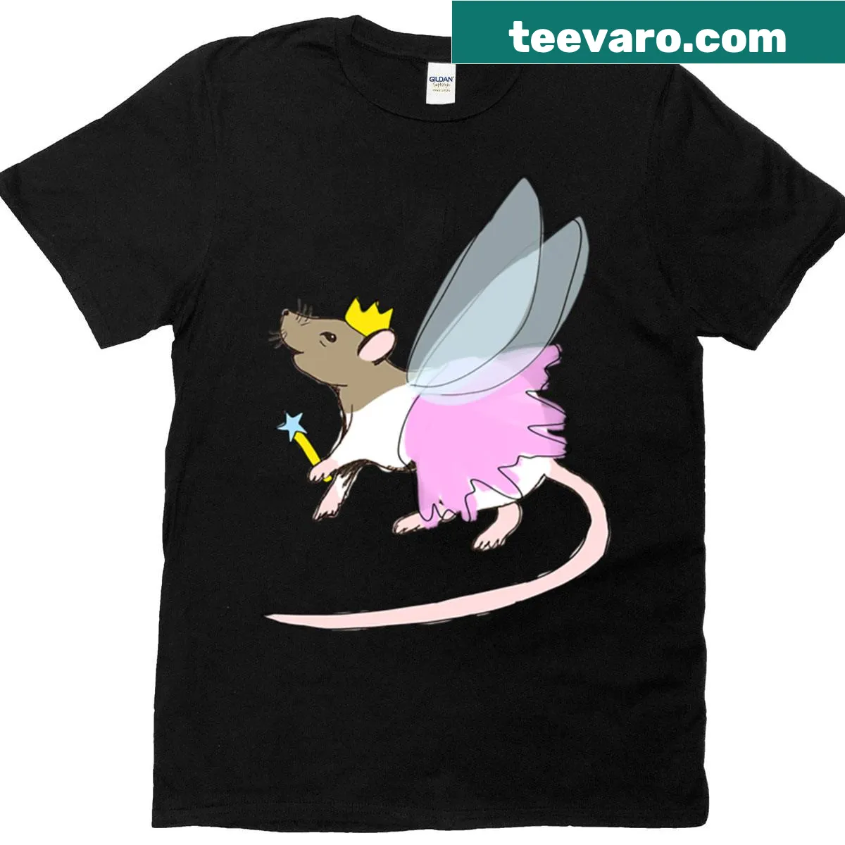 Cute T-shirt with an illustration of a fairy princess rat — on a men's t-shirt
