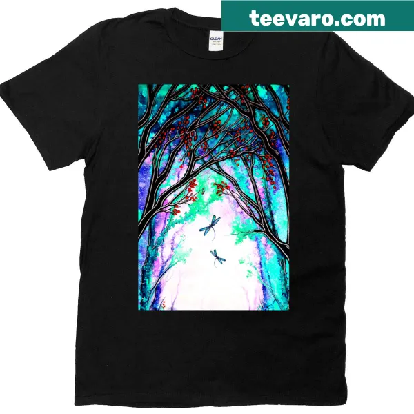 T-shirt with a serene forest graphic design