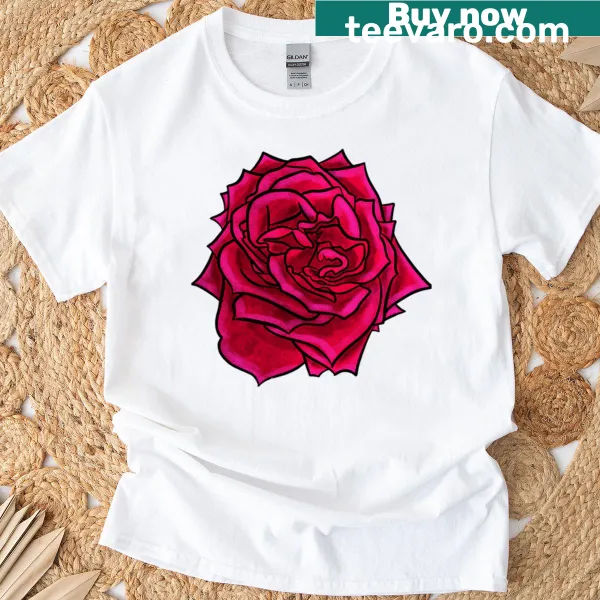 Oversized T-shirt with an abstract rose graphic