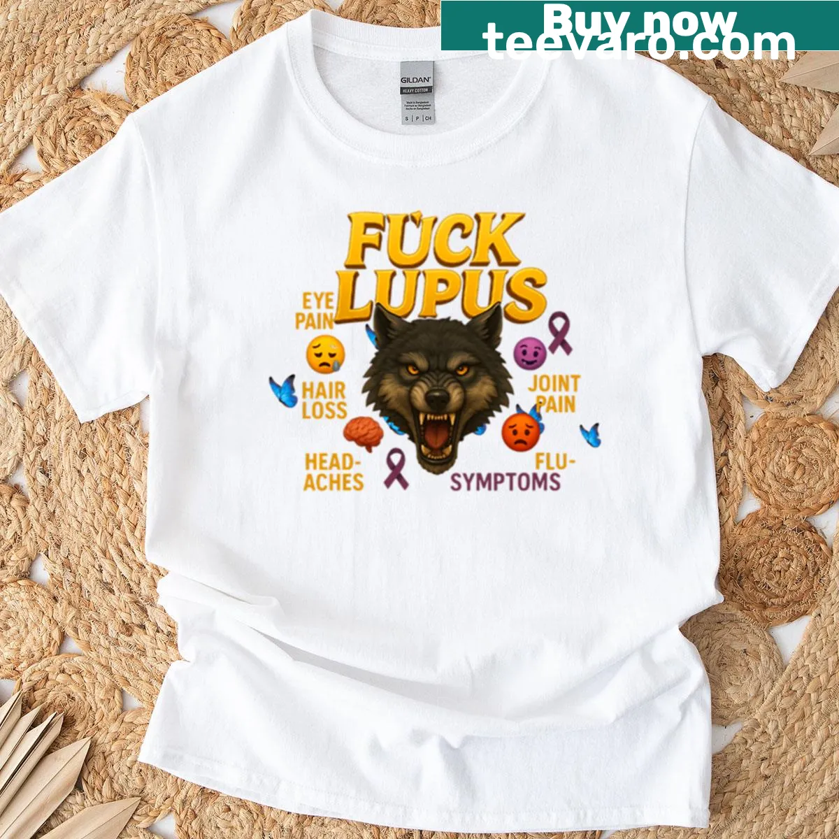 Oversized T-shirt featuring a bold statement graphic about L Wolf — on a men's t-shirt