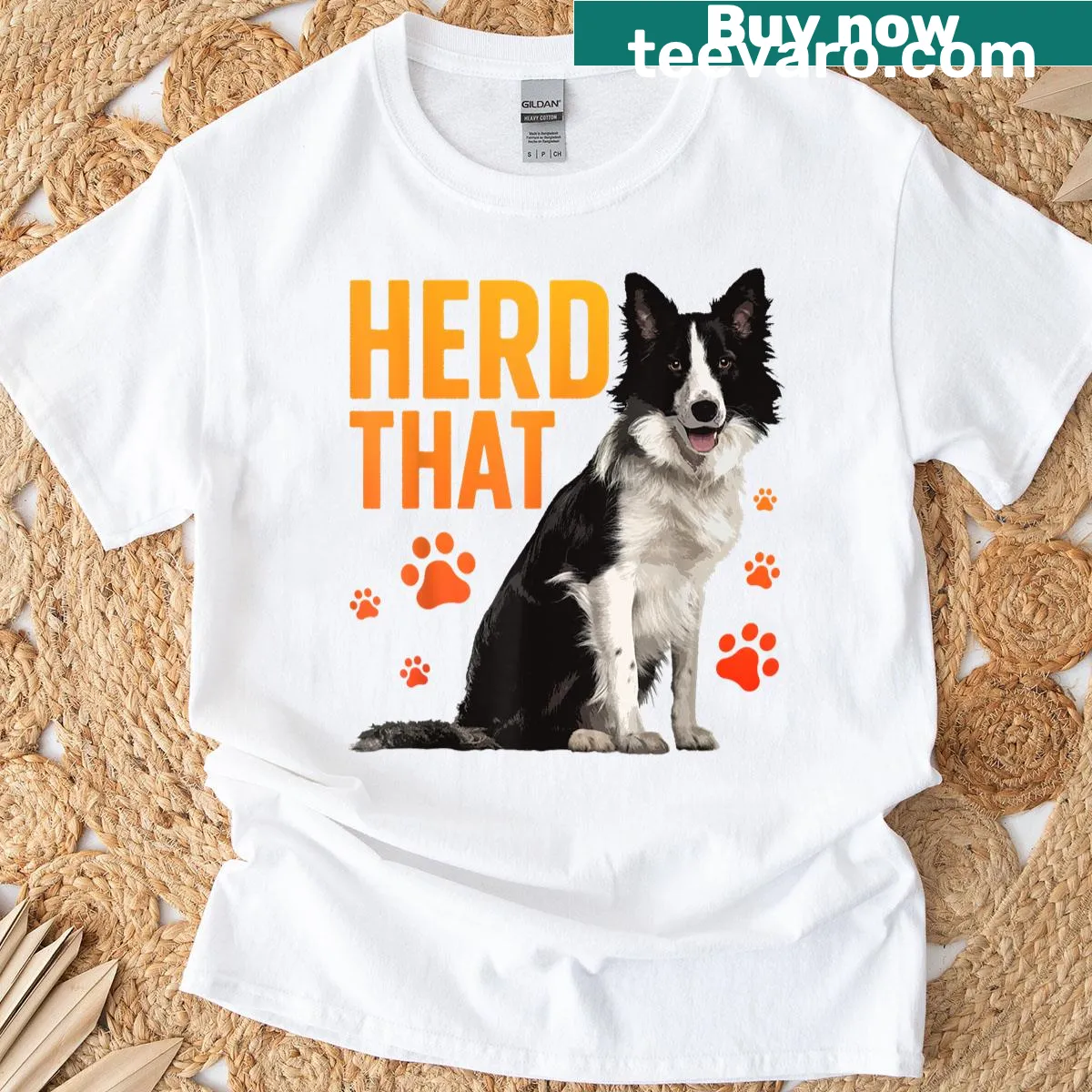 Funny illustration shirt celebrating Border Collie lovers. — on a men's t-shirt
