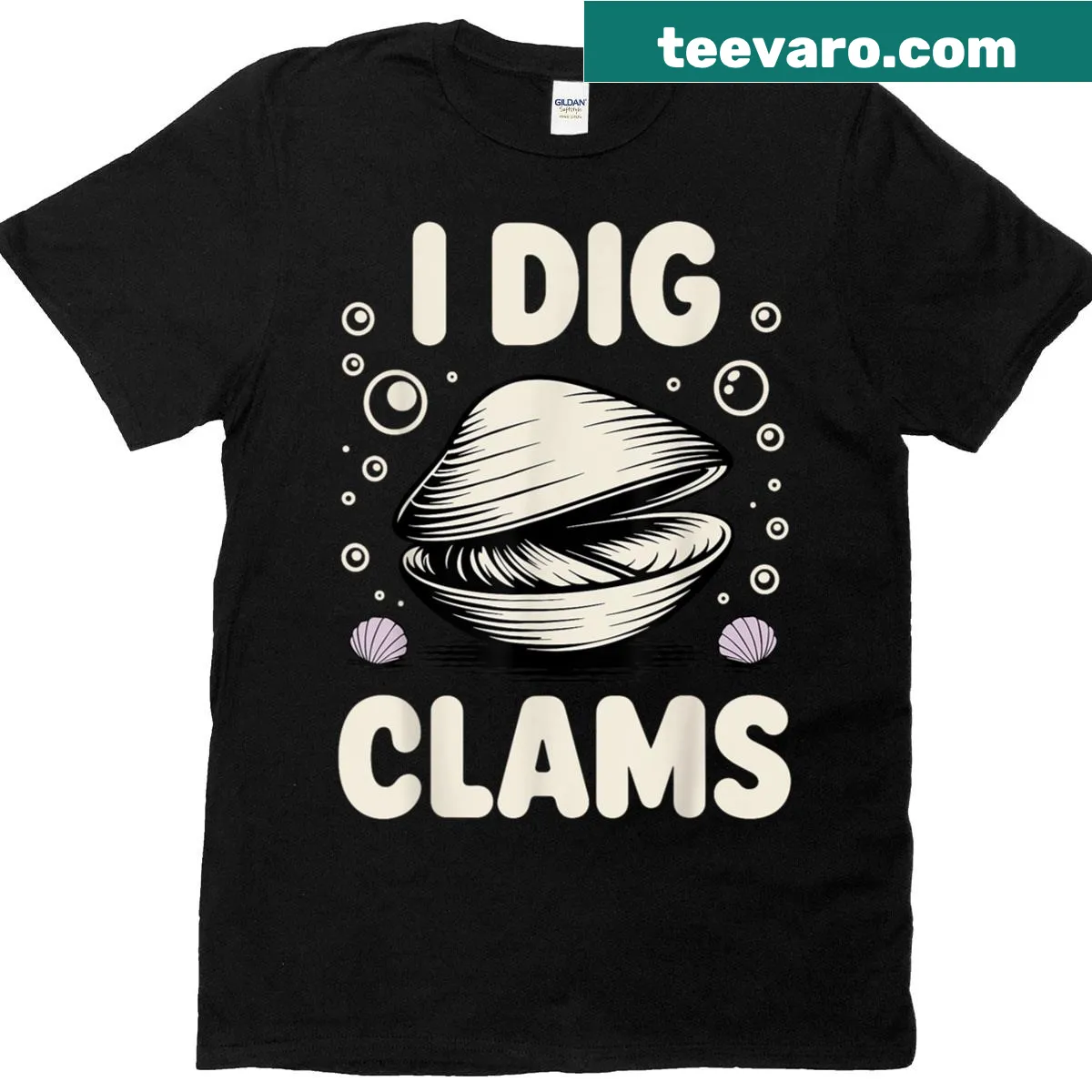 Funny clam digging graphic on a t-shirt for clam diggers — on a men's t-shirt