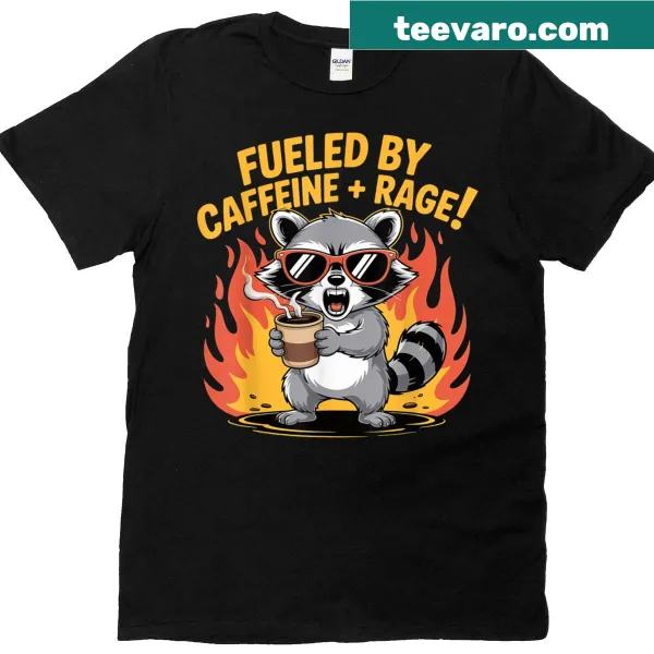Caffeine rage typography graphic on a funny t-shirt