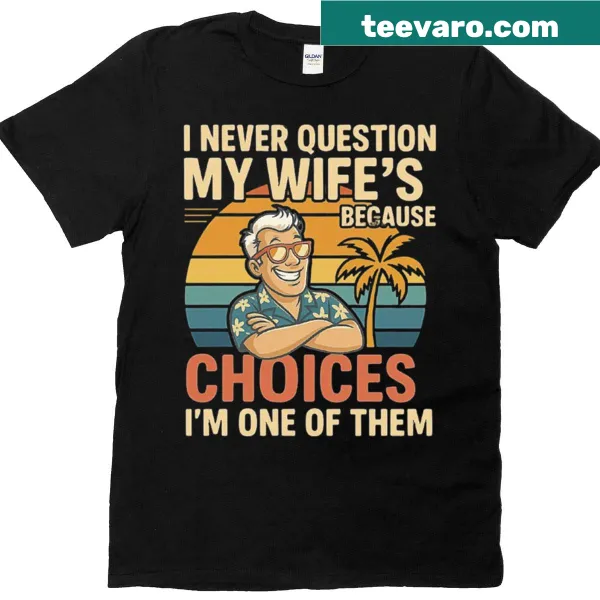 Funny husband quote in tropical style on a t-shirt