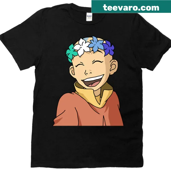 Cartoon Aang with a flower crown on a t-shirt