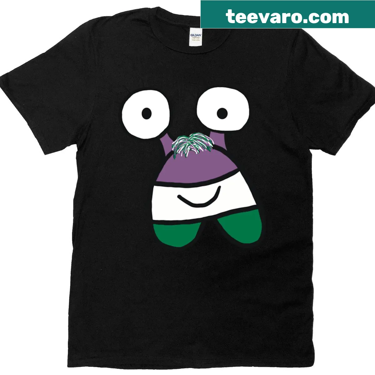 Alien figure intertwined with a DNA strand on a T-shirt — on a men's t-shirt