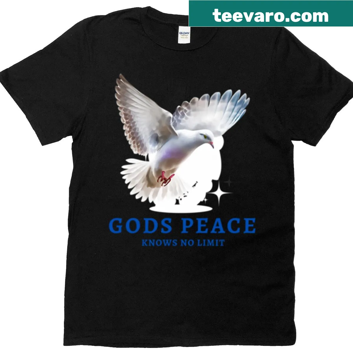 Inspirational tee featuring the phrase, 'God's Peace Knows No Limit.' — on a men's t-shirt