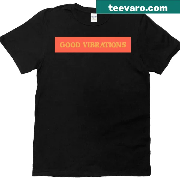 Good Vibrations text design on a casual T-shirt