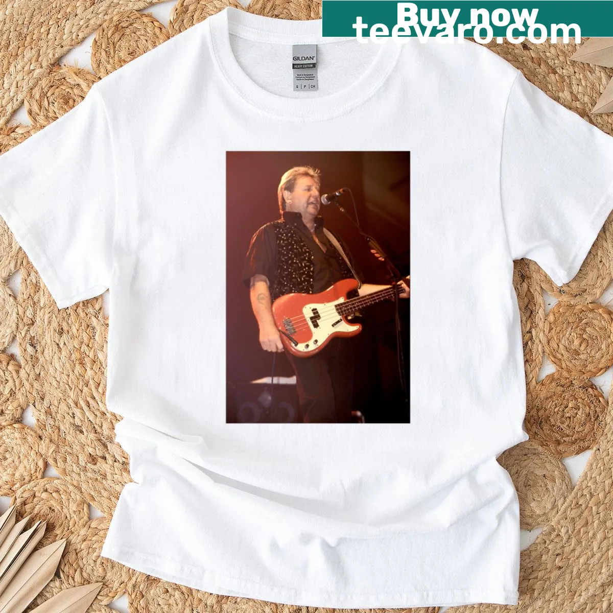Photographic T-shirt honoring musician Greg Lake — on a men's t-shirt