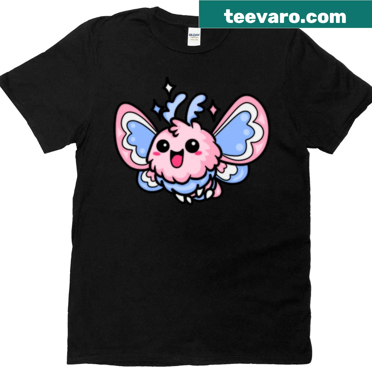 Moth illustration with pride elements on an oversized T-shirt — on a men's t-shirt