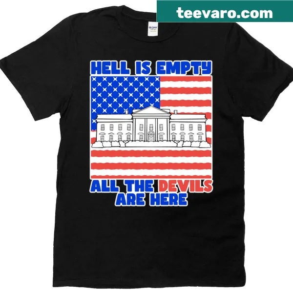 Edgy t-shirt with the phrase 'Hell Is Empty And All The Devils Are Here'.