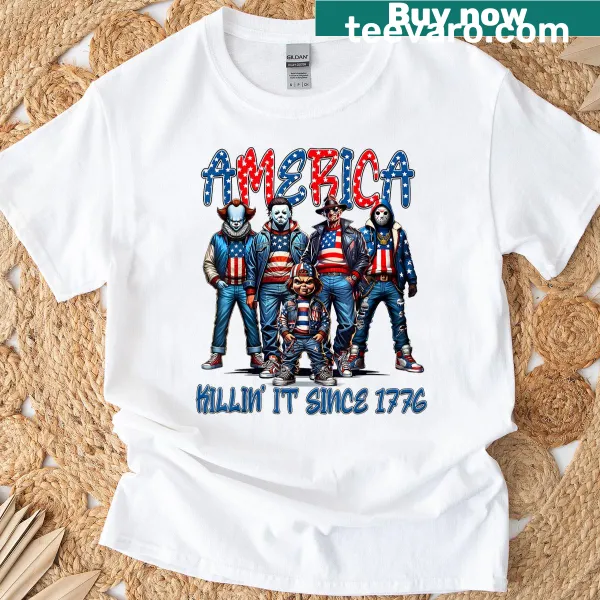 Funny ghost T-shirt celebrating America since 1776