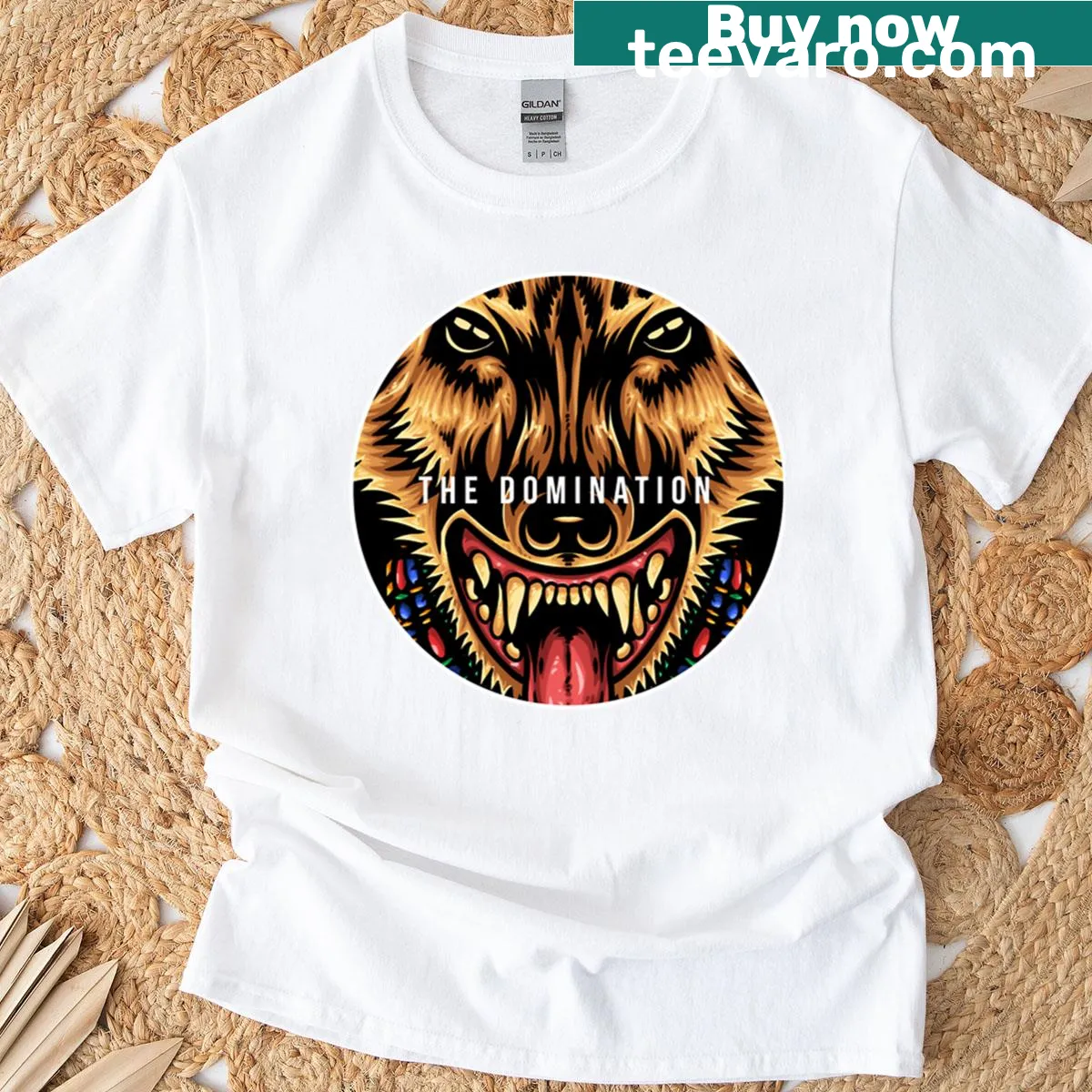 Illustration of a fierce hyena, symbolizing domination — on a men's t-shirt