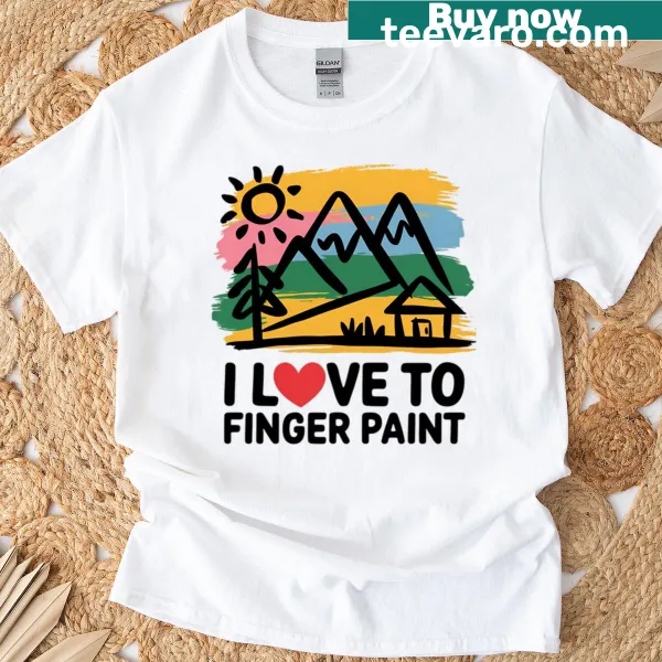 Graphic T-shirt celebrating the joy of finger painting