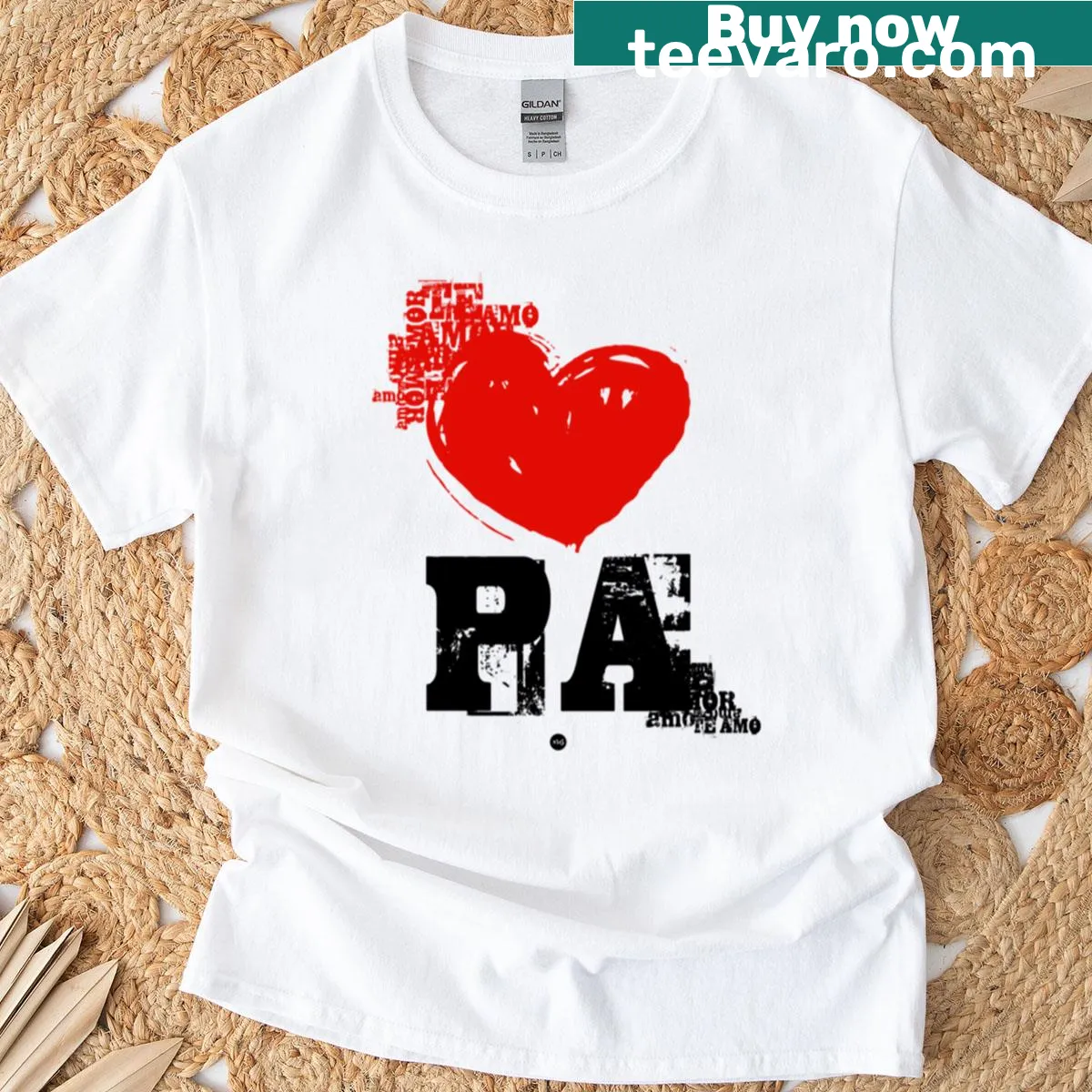T-shirt with the phrase 'I Love You Pa' in clear lettering — on a men's t-shirt