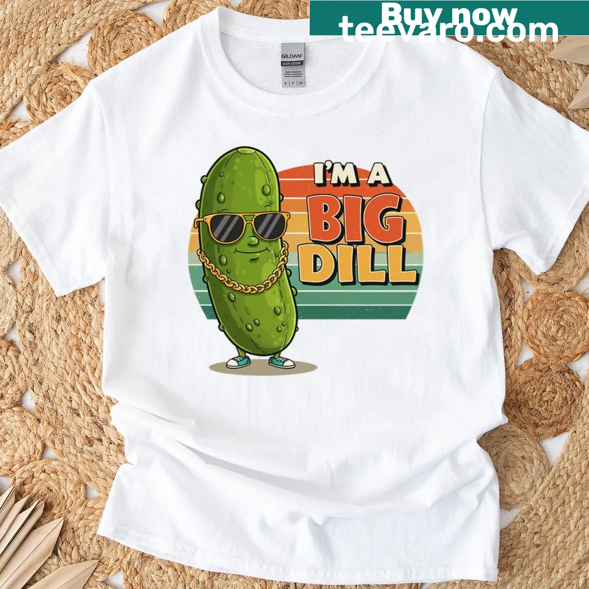Funny food pun t-shirt saying 'I'm A Big Dill' — on a men's t-shirt